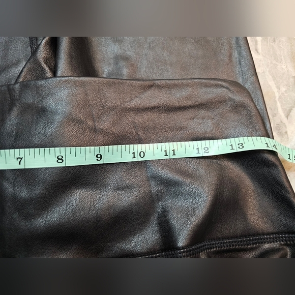 90 Degree by Reflex Faux Leather Black Leggings Size Large Stretch High Rise - Picture 5 of 6